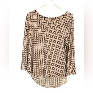 Elle Black and pink Geometric Blouse